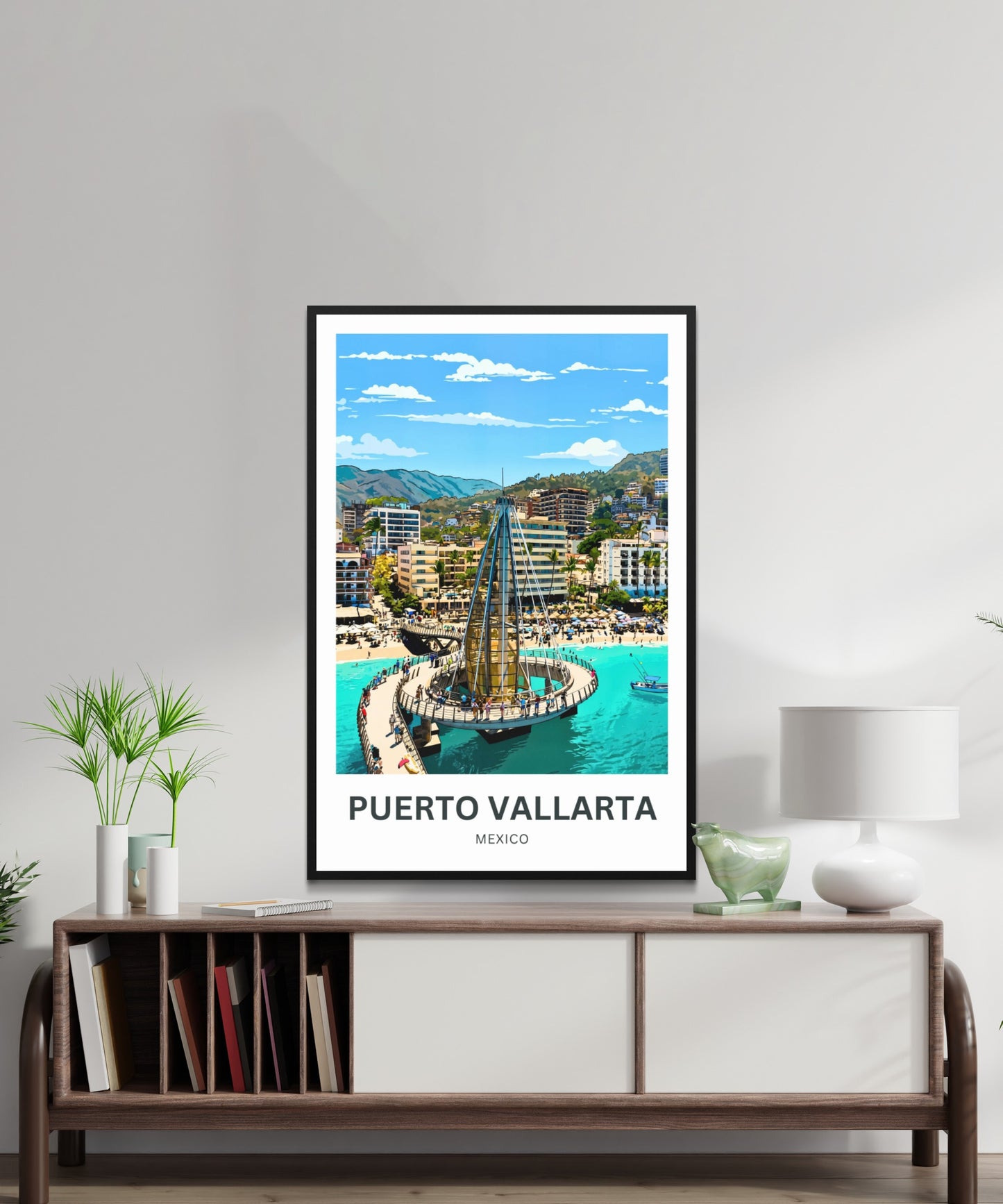 Puerto Vallarta  Travel Poster - Los Muertos Pier