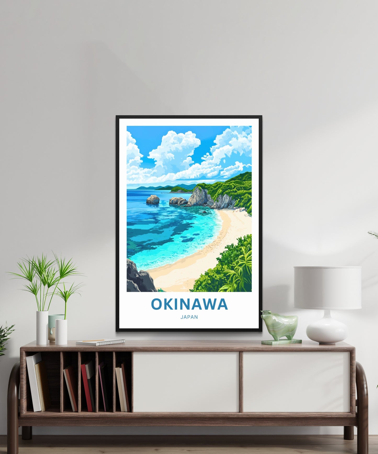 Okinawa Beach Travel Poster  - Ocean Harmony