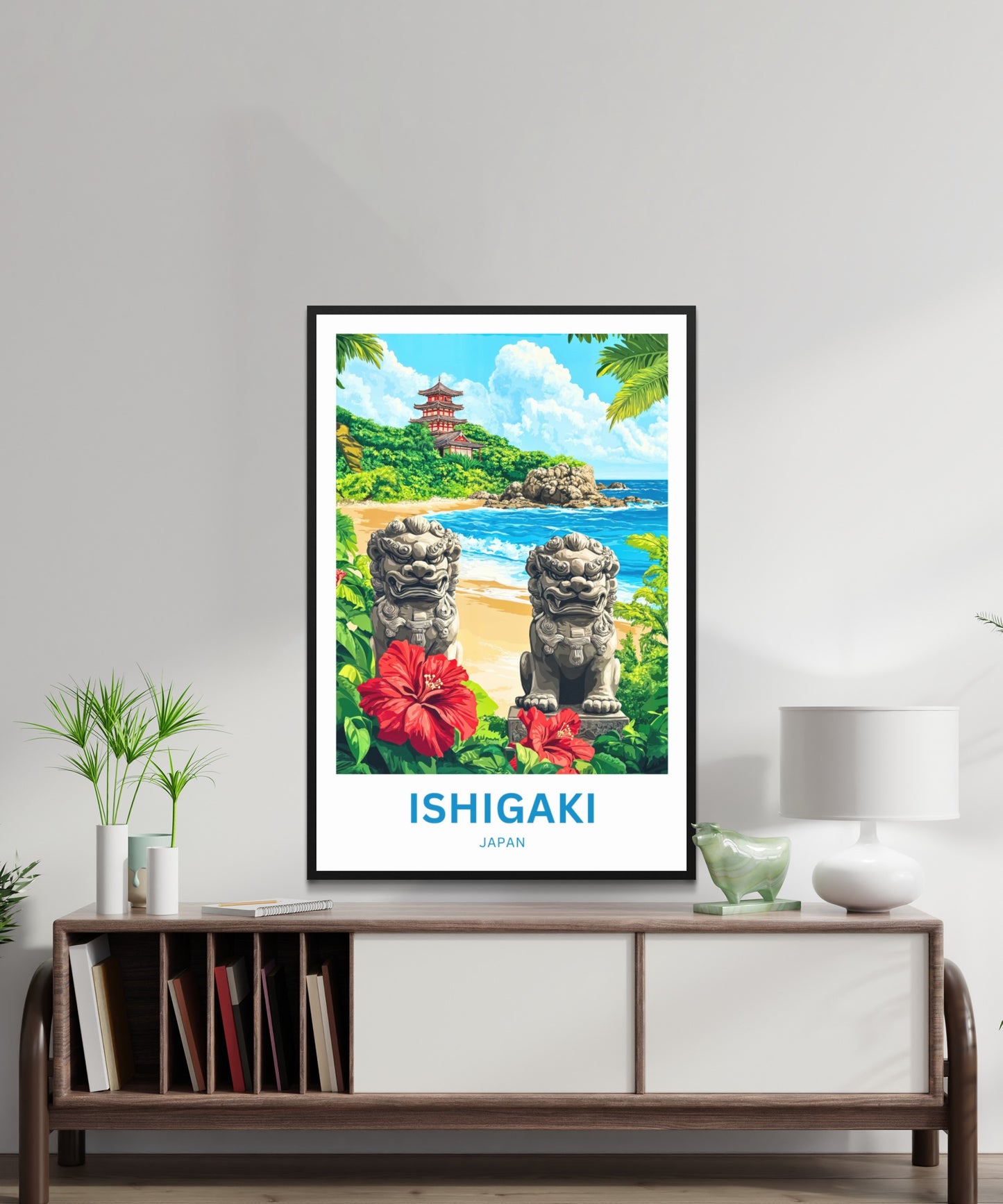 Ishigaki Travel Poster - Shisa Spirits Island