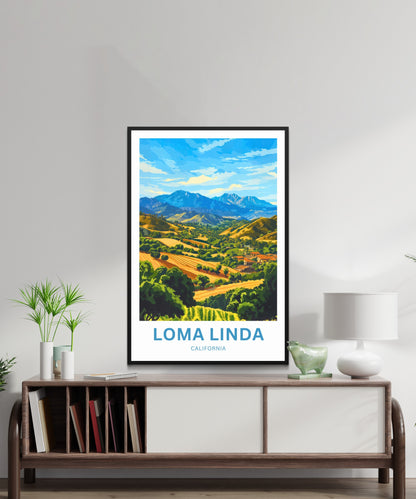 Loma Linda Travel Poster  - Captivating Tranquil Rolling Hills Horizons