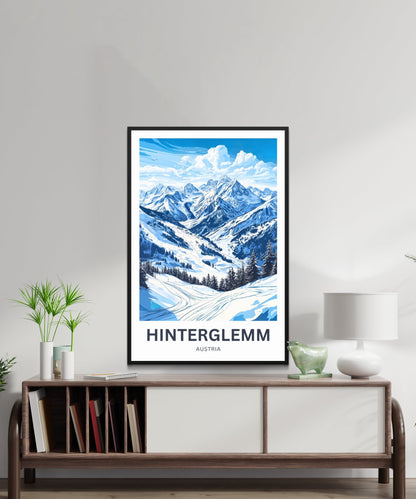 Hinterglemm Travel Poster - Austrian Hinterglemm Winter Wonderland