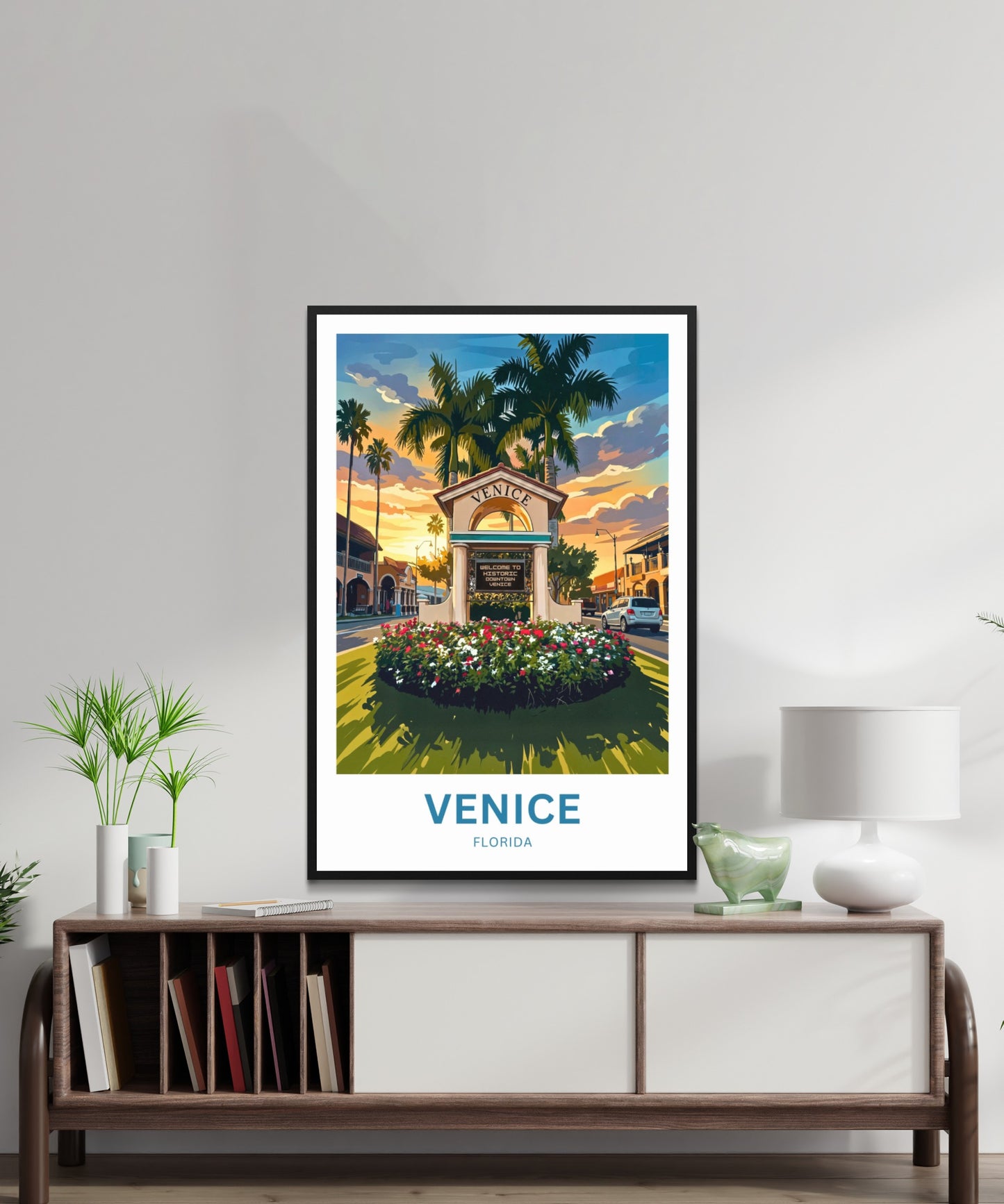 Venice, Florida Travel Poster - Downtown