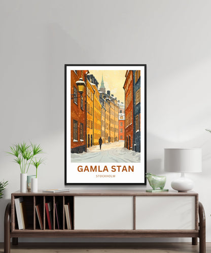 Gamla Stan Travel Poster  - Stockholm, Sweden