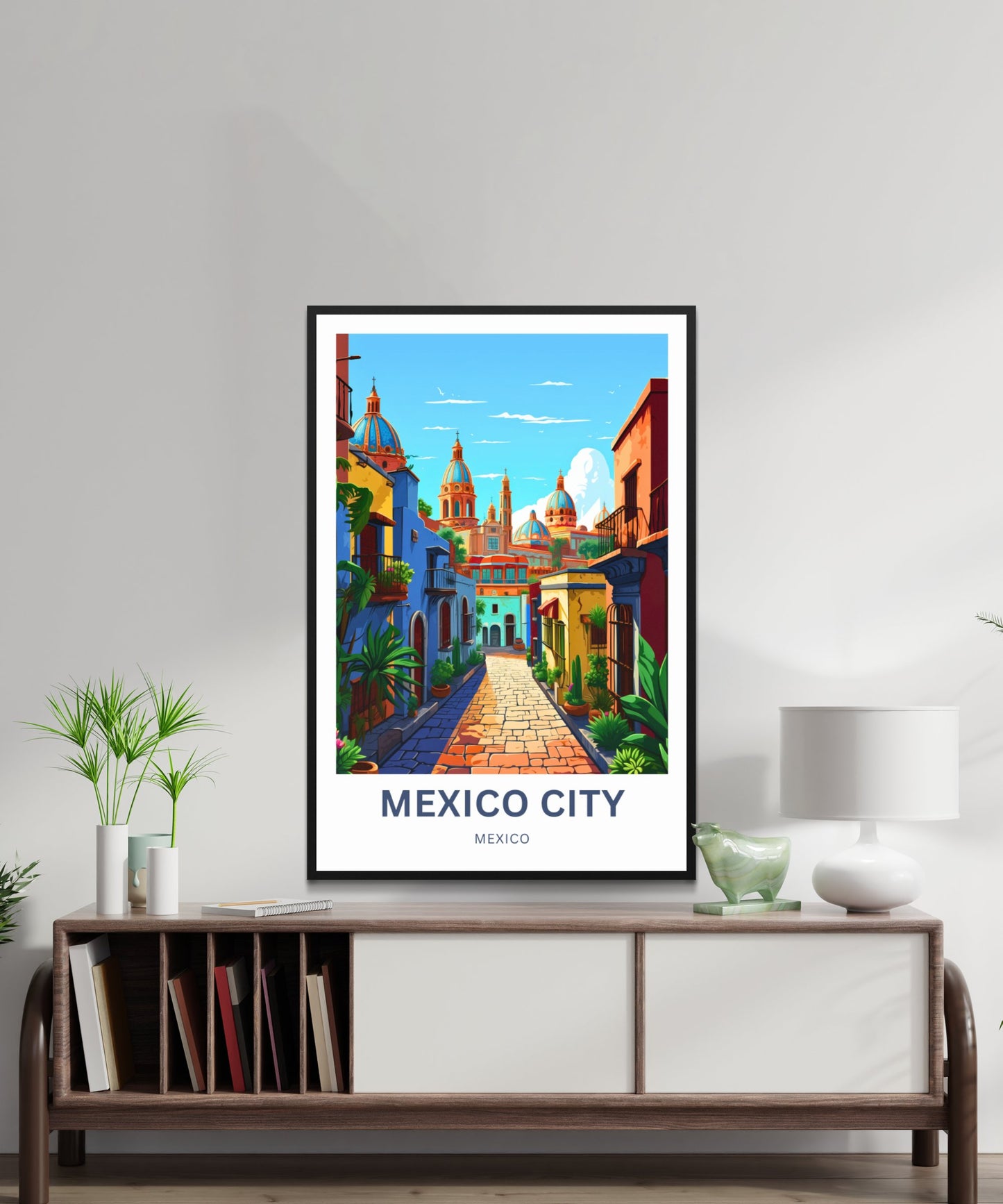 Mexico City Travel Poster - Bustling Urban Streets
