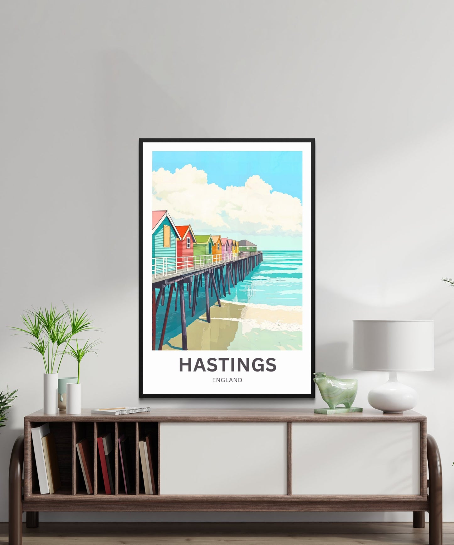 Hastings Travel Poster- Captivating Beach and Pier