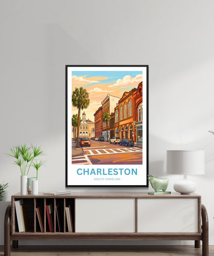 Charleston Historic District Travel Poster - Old Town Vibes