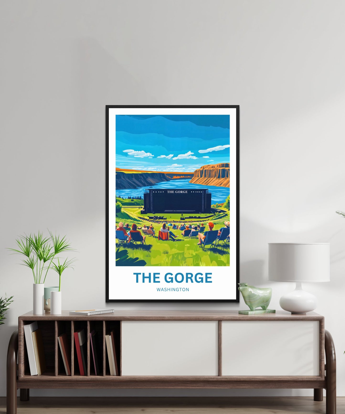 The Gorge Travel Poster- Concerts Beneath the Canyon Light