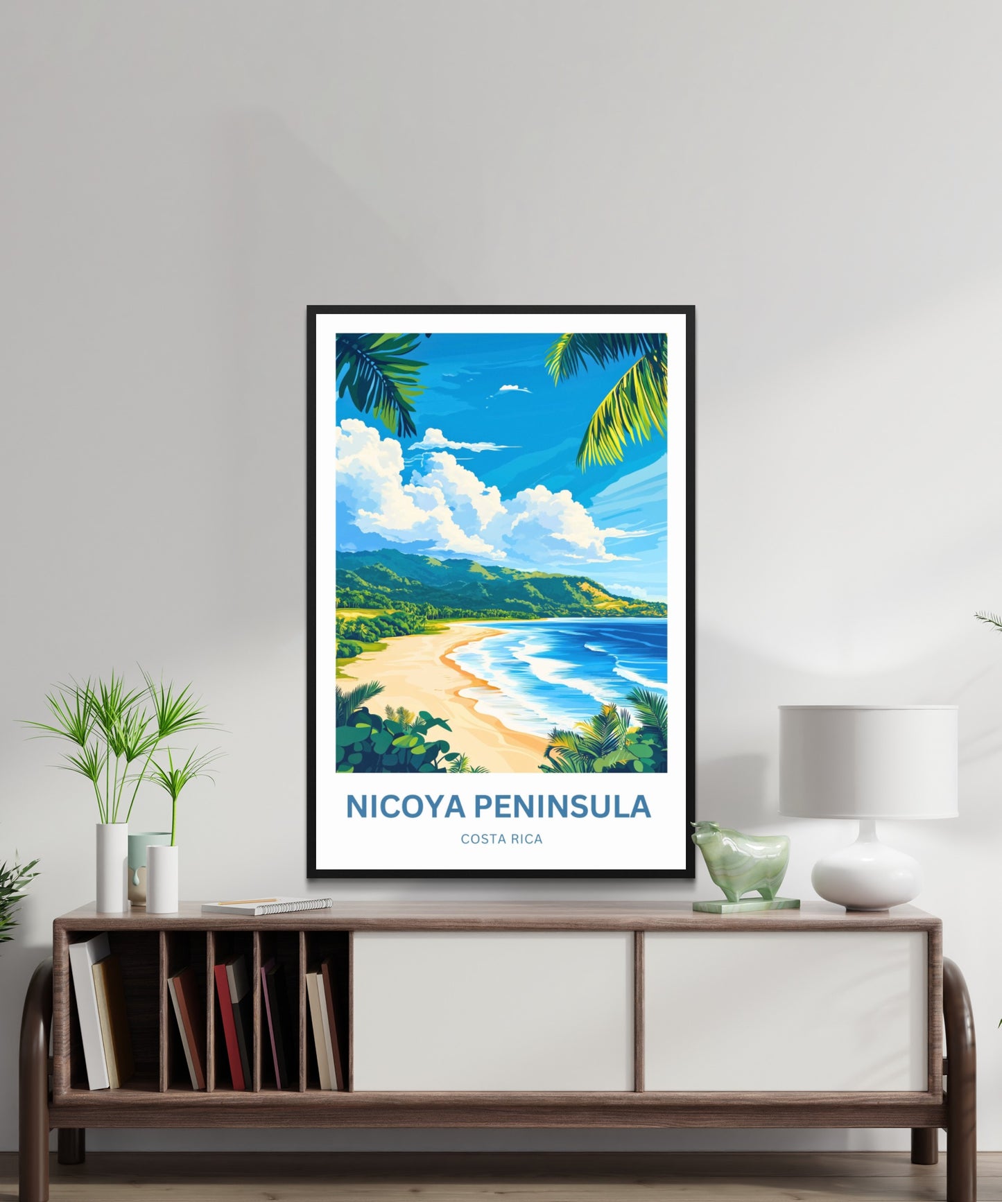 Nicoya Peninsula Travel Poster  - Costa Rica Stunning Beach View