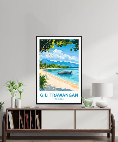 Gili Trawangan Travel Poster- Captivating Tropical Island Indonesia
