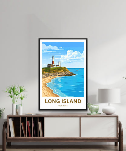 Long Island Travel Poster -  Montauk Lighthouse