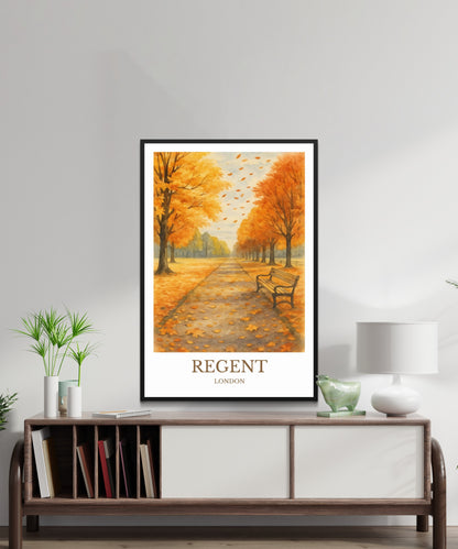 Regent’s Park, Watercolor design poster, London Print, Regent’s Park Wall Art