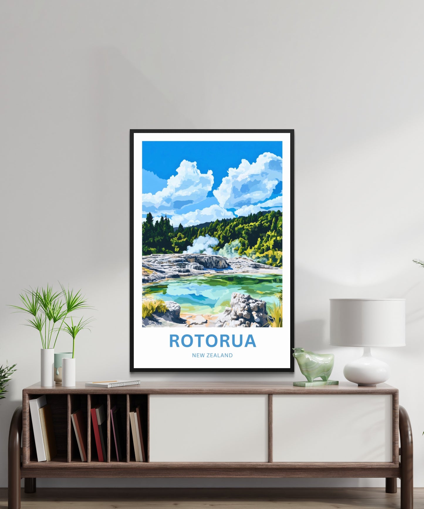 Rotorua Travel Poster - New Zealand