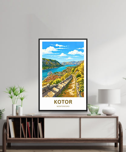 Kotor Travel Poster -  Montenegro Stunning View