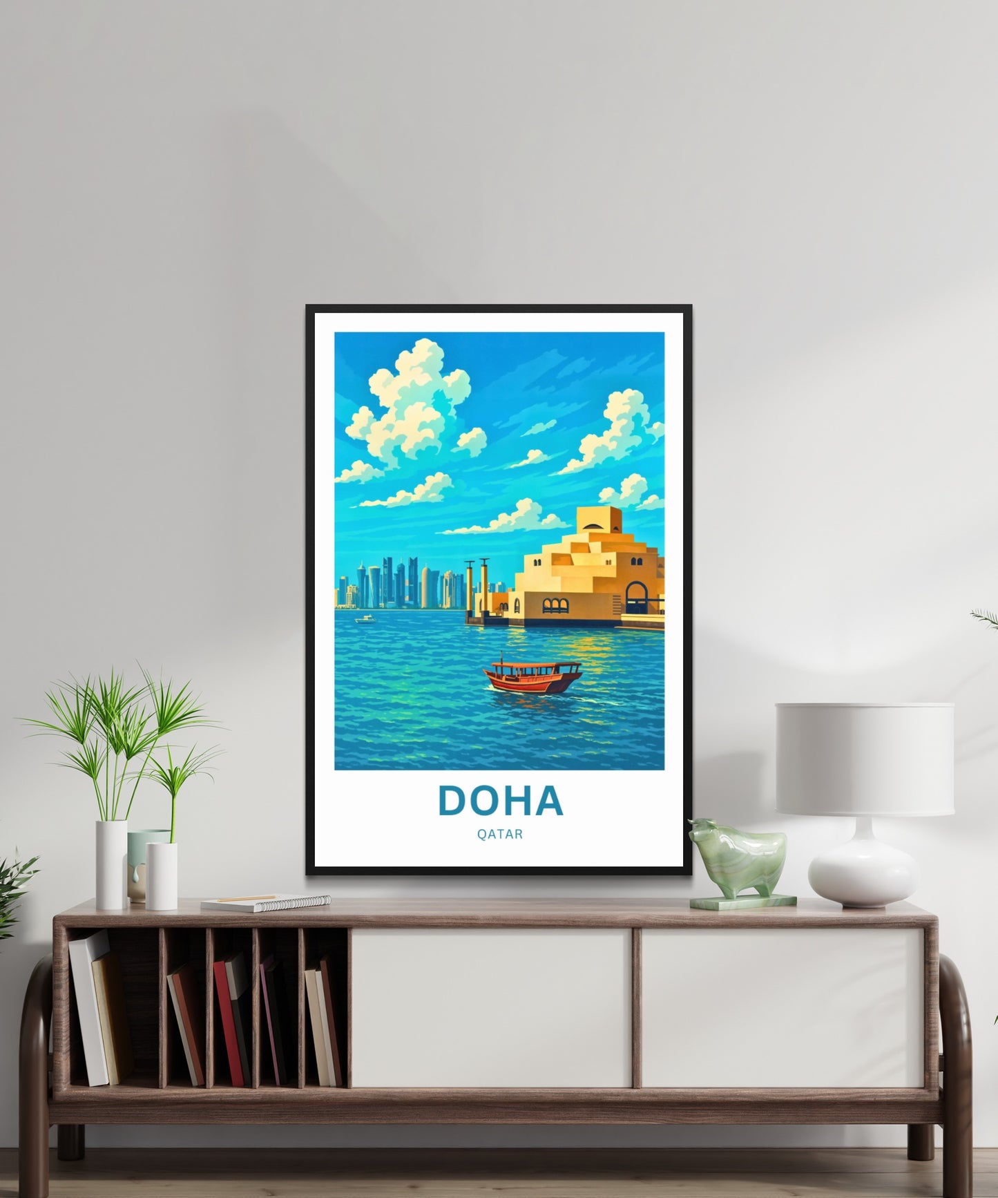 Doha Qatar Travel Poster - Iconic Islamic Museum