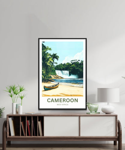 Cameroon Travel Poster - Costa Rica Captivating Waterfalls