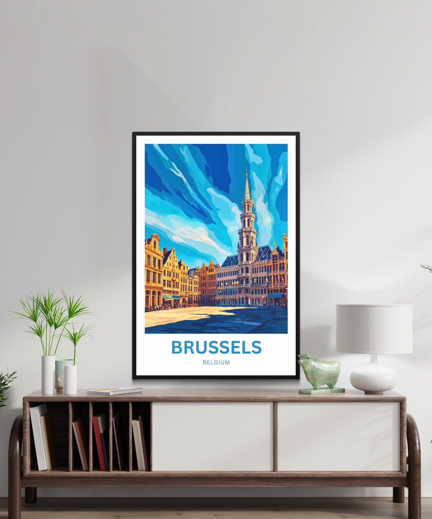 Brussels Travel Poster - Belgium Grand Place