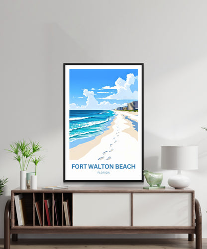 Fort Walton Beach Travel Poster - Beachside Memories