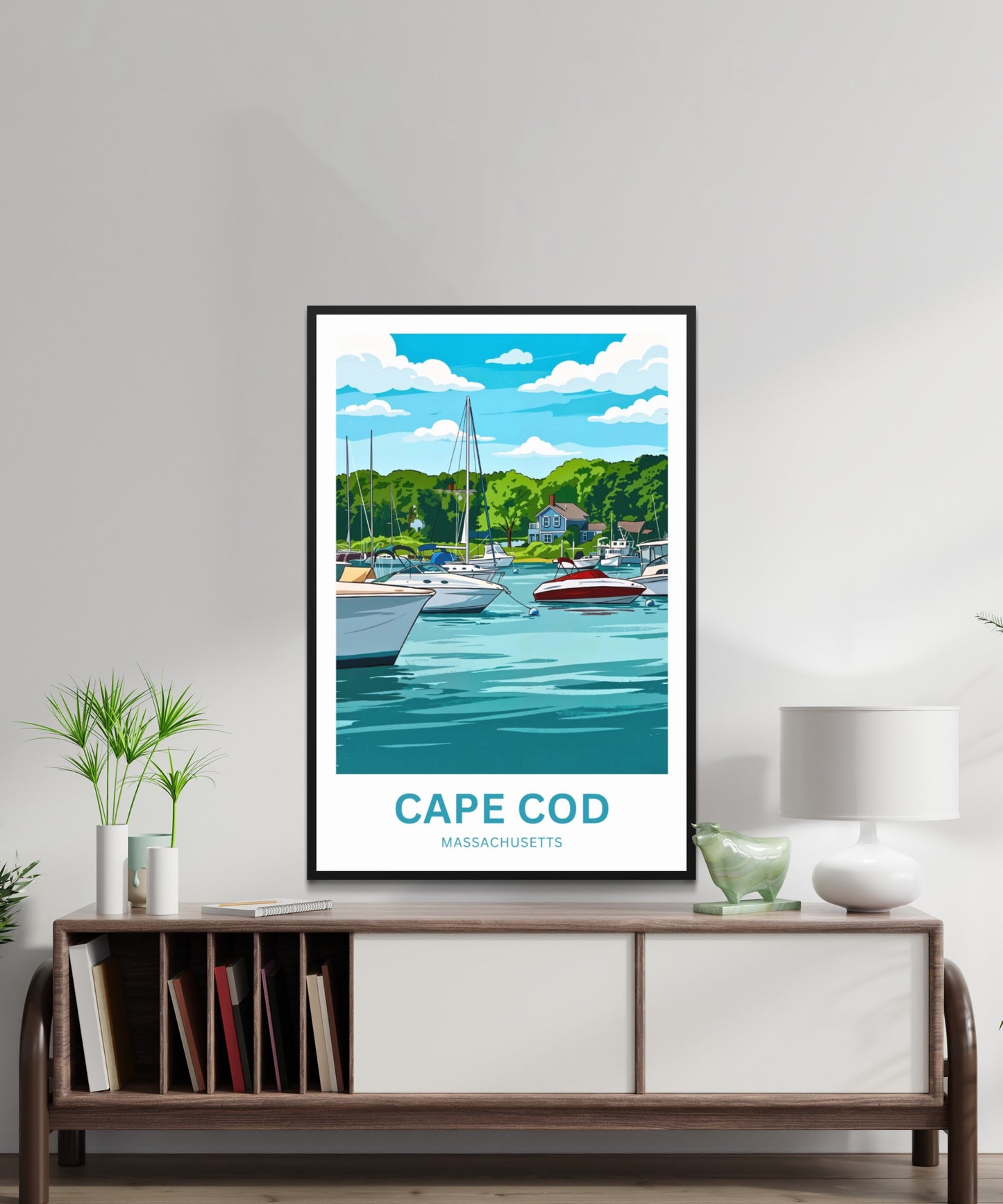 Cape Cod Travel Poster - Coastal Harbor