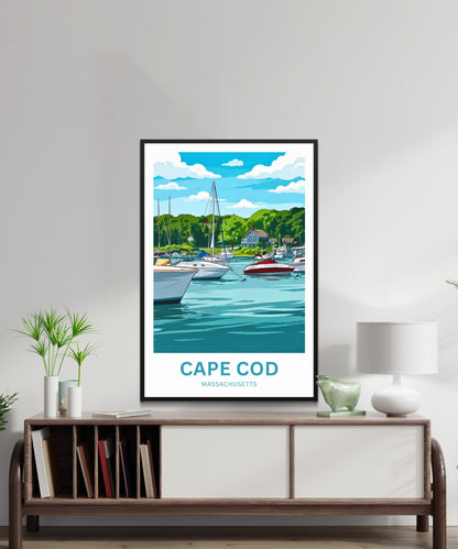 Cape Cod Travel Poster - Coastal Harbor
