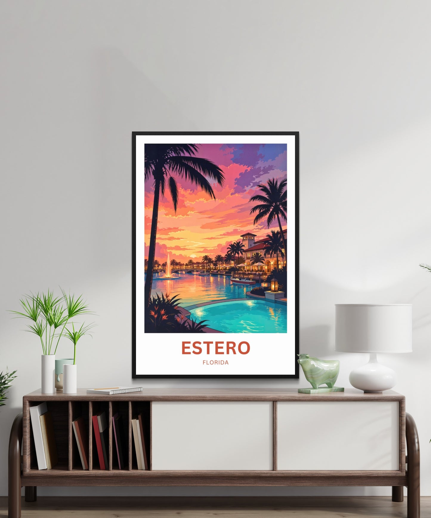 Estero Travel Poster - Sunset & Reflections