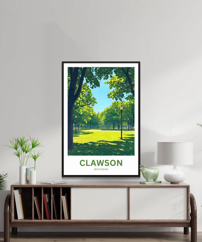 Clawson Travel Poster - Stunning Nature's Serene Park
