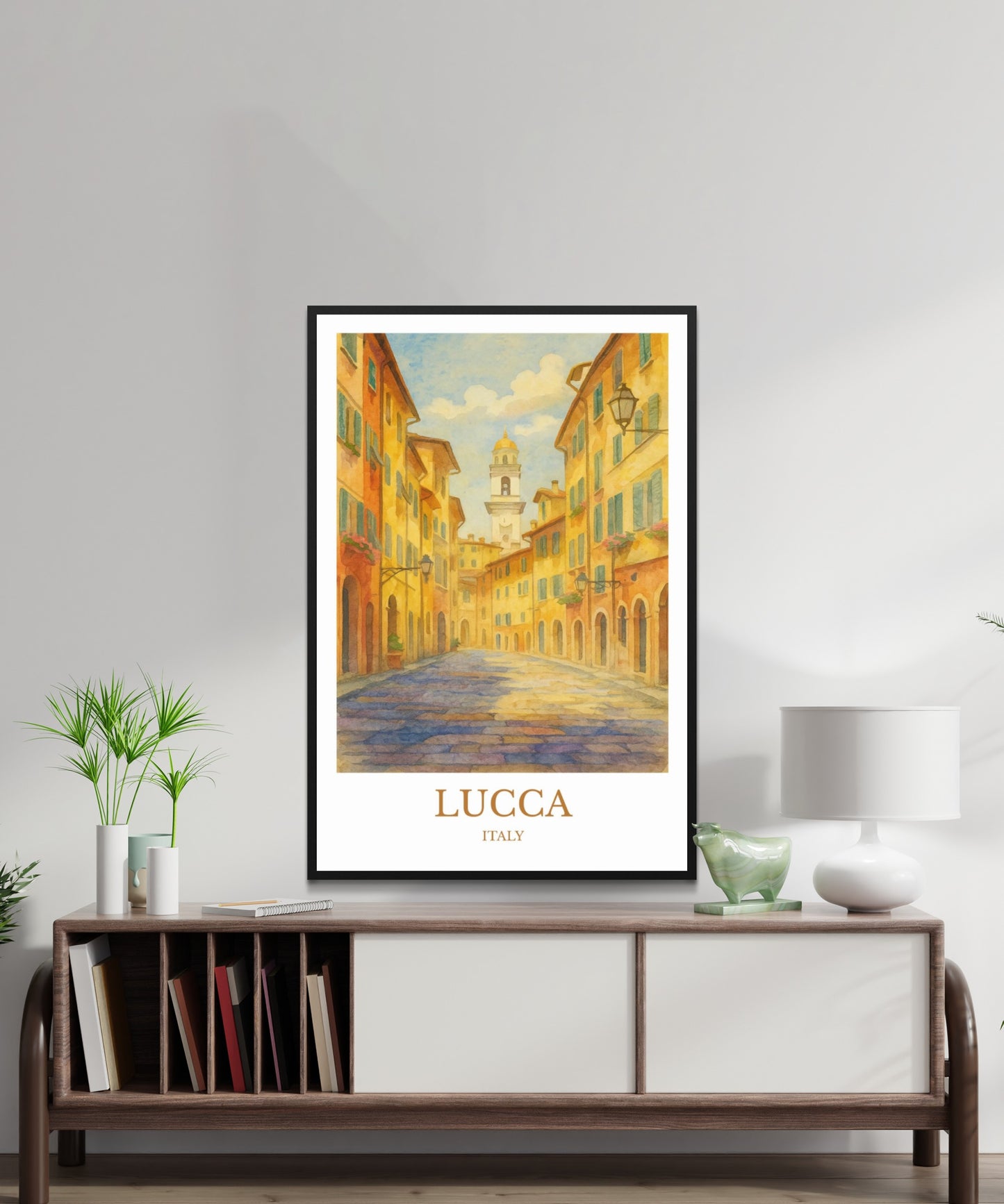 Lucca, Watercolor design poster, Italy Print, Lucca Wall Art