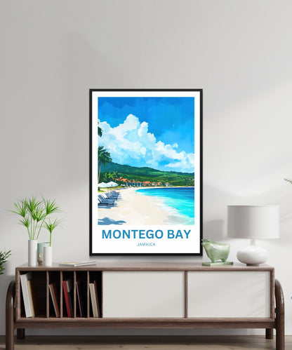 Montego Bay Travel Poster - Serene Vacation Beach of Jamaica