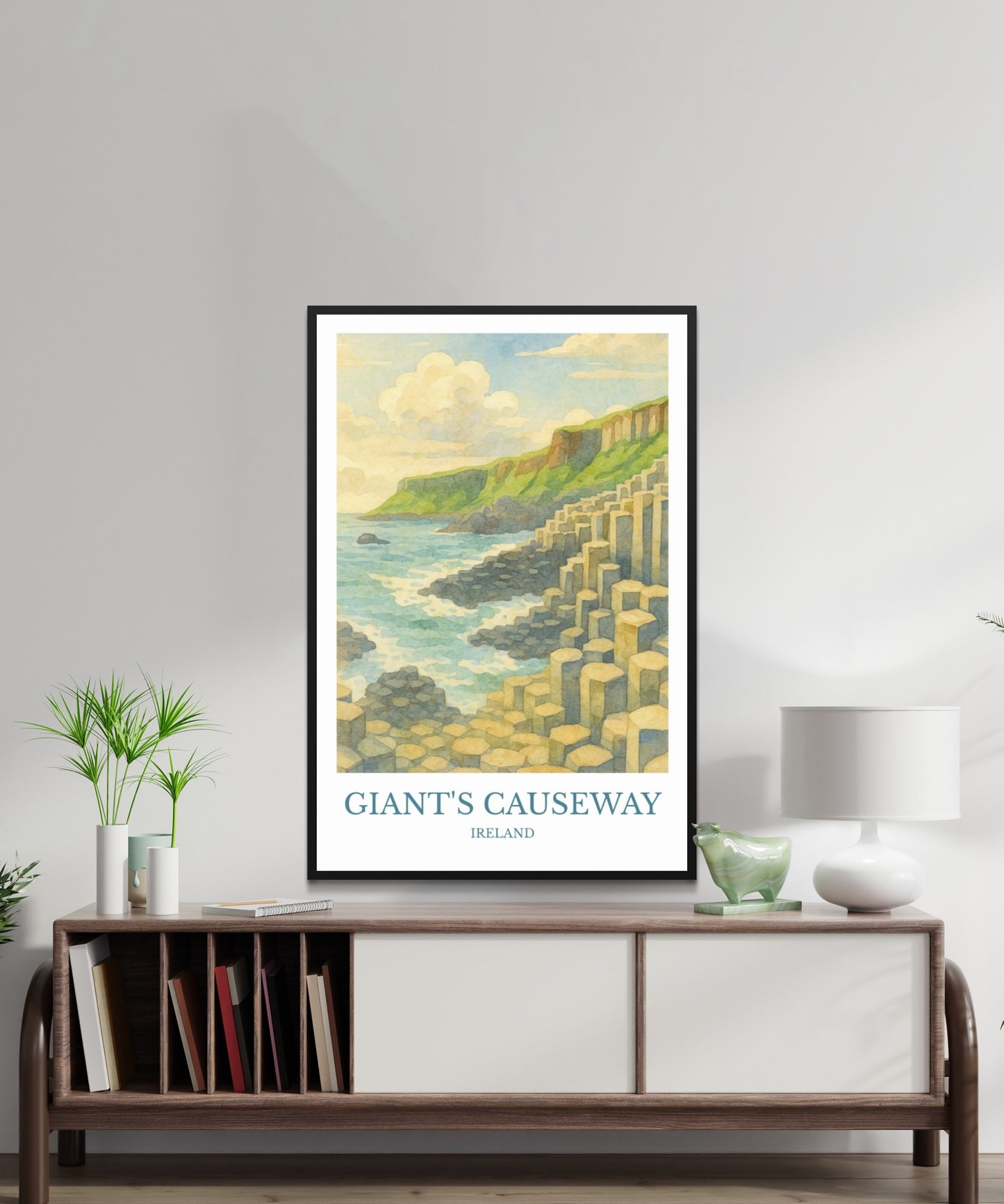 Giant’s Causeway, Watercolor design poster, Ireland Print, Giant’s Causeway Wall Art