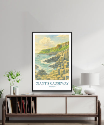 Giant’s Causeway, Watercolor design poster, Ireland Print, Giant’s Causeway Wall Art
