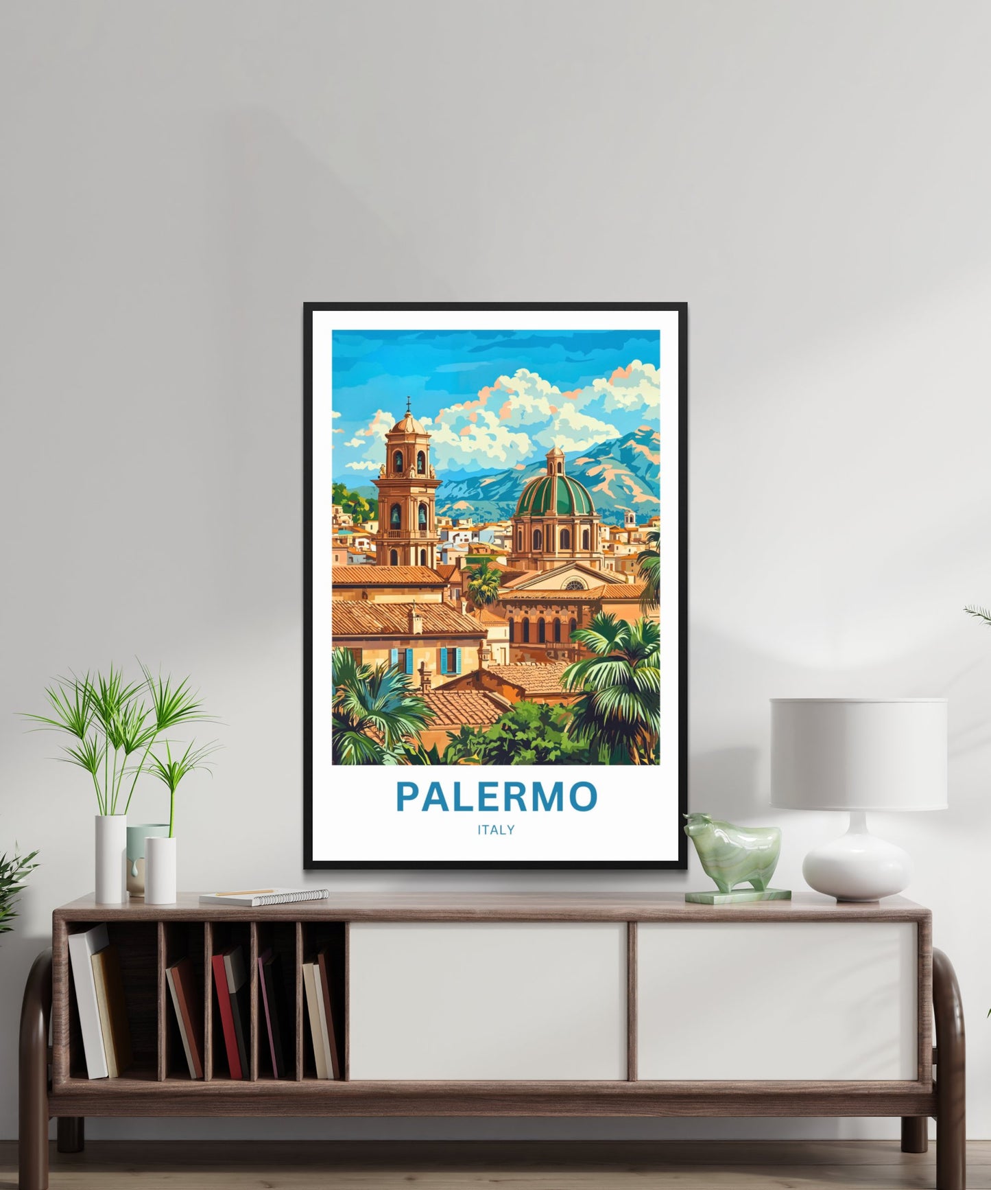 Palermo Travel Poster- Mediterranean Mosaic