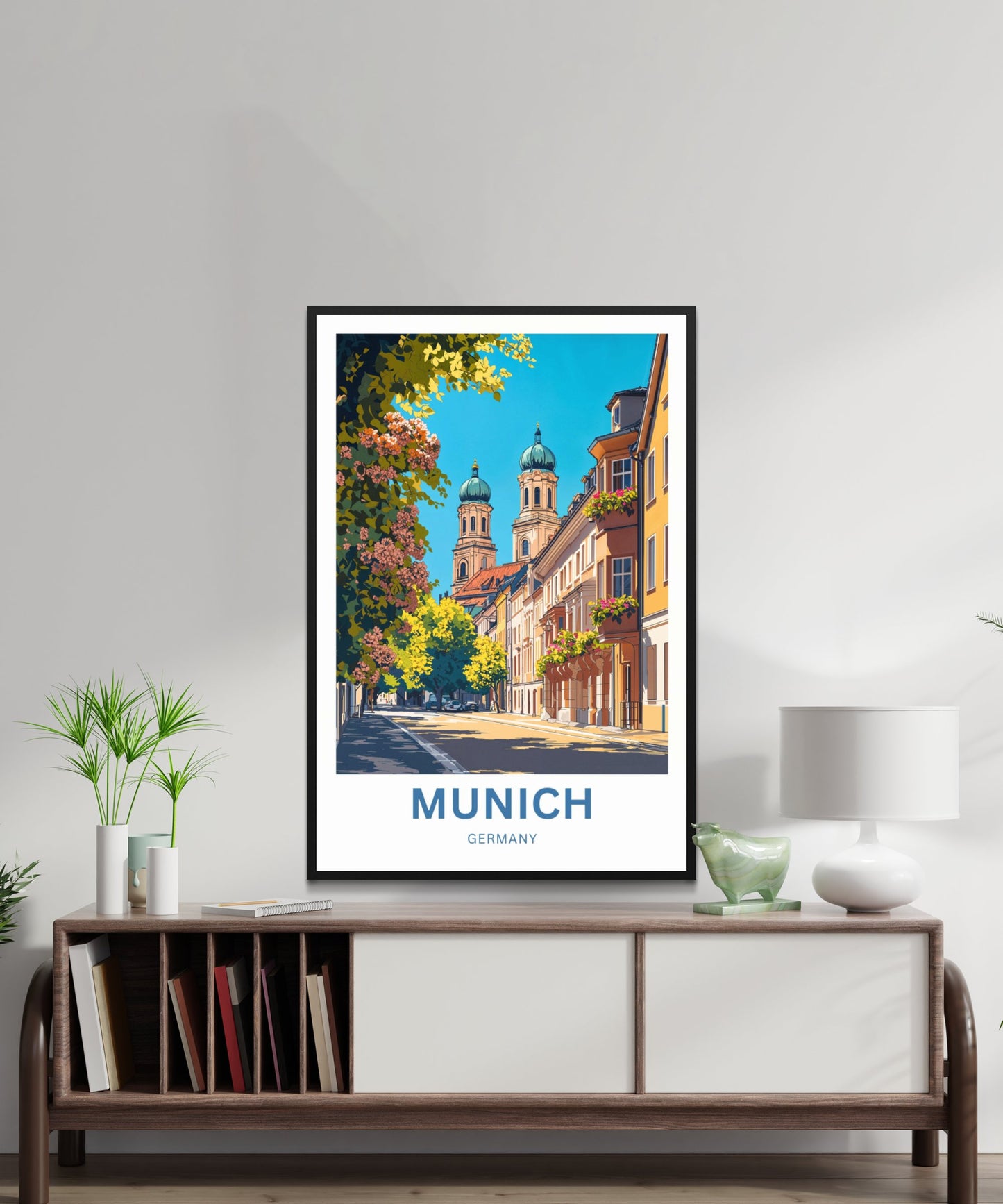 Munich Travel Poster - Charming Street in Munich Germany