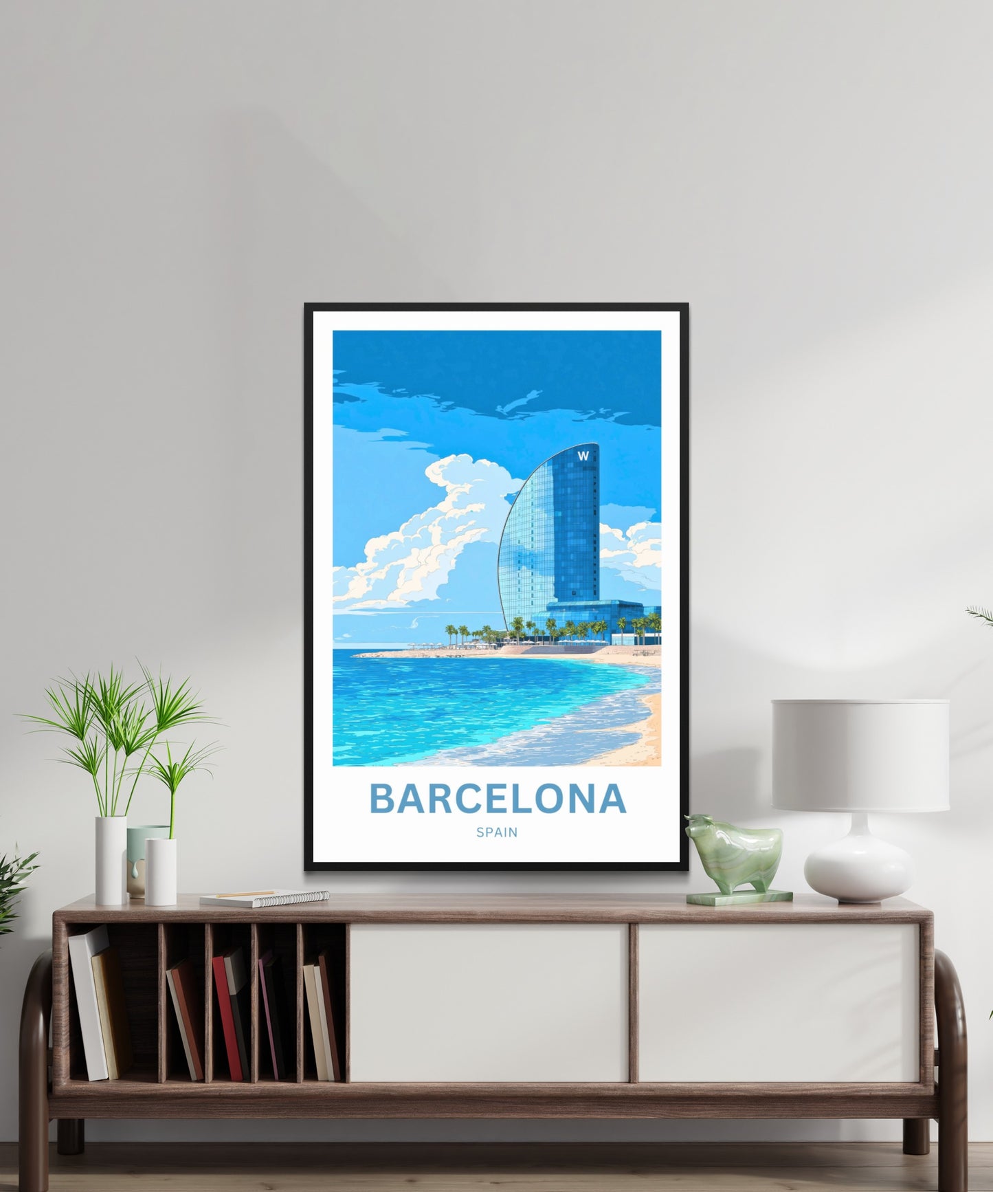 Barcelona Travel Poster  - Captivating Seaside Beach, Spain
