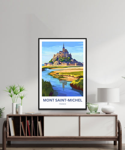 Mont Saint-Michel Travel Poster - A Medieval Marvel in Normandy