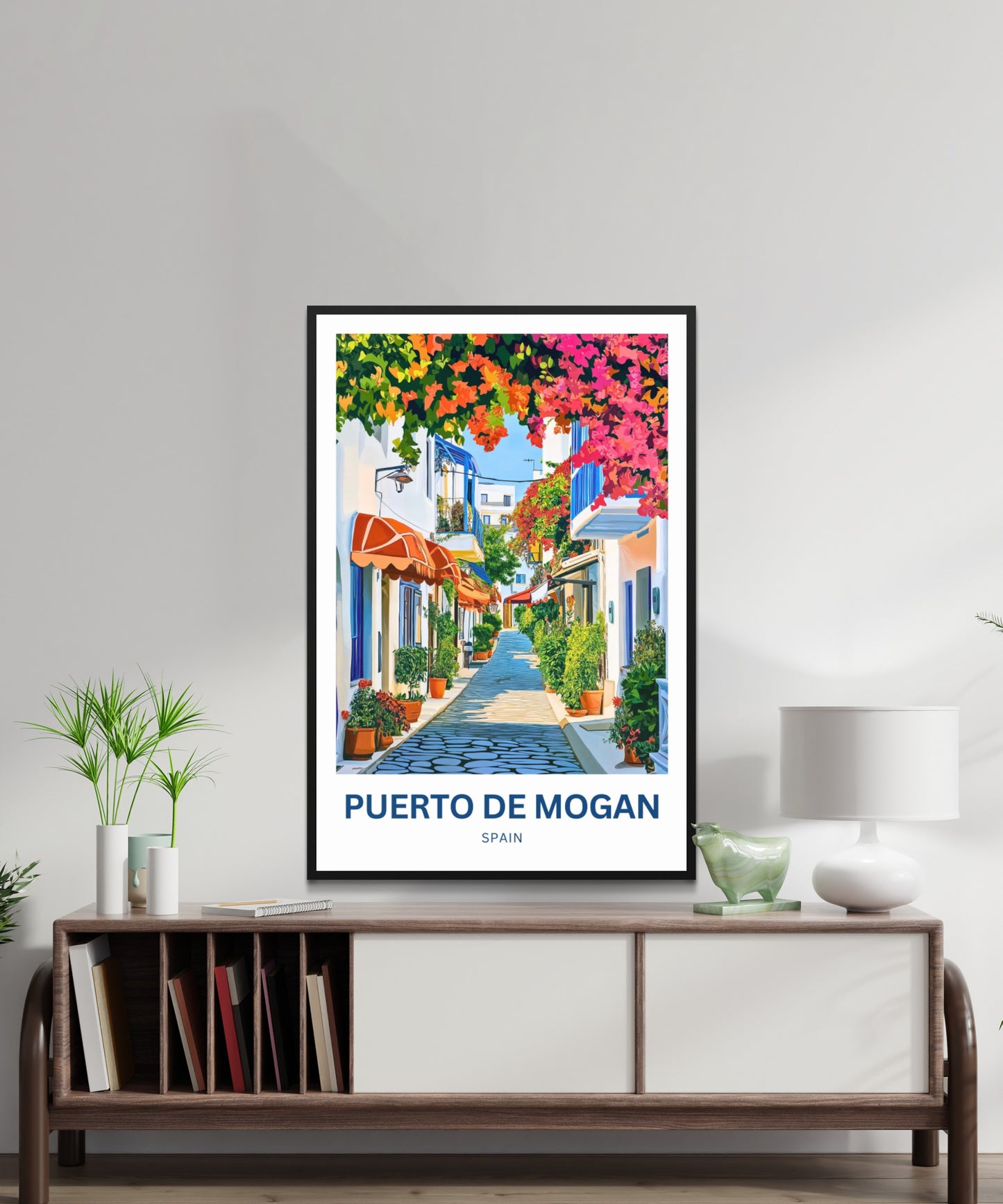 Puerto de Mogán Travel Poster - Sunshine & Bougainvillea