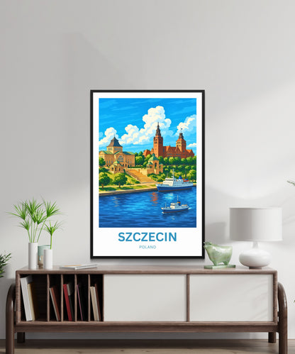 Szczecin Travel Poster -  Where the River Meets the City