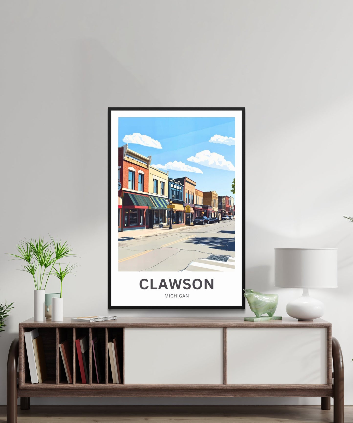 Clawson Travel Poster - Small Town, Big Heart – Michigan
