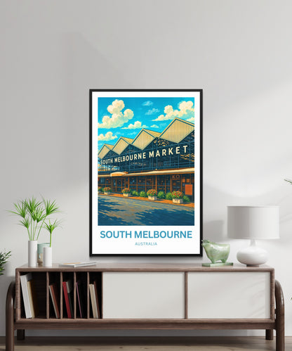 South Melbourne Market Travel Poster  - Where Locals Gather