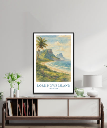 Lord Howe Island, Watercolor design poster, Australia Print, Lord Howe Island Wall Art