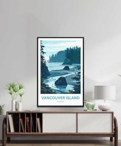 Vancouver Island Travel Poster - Mountains, Mist, and Magic