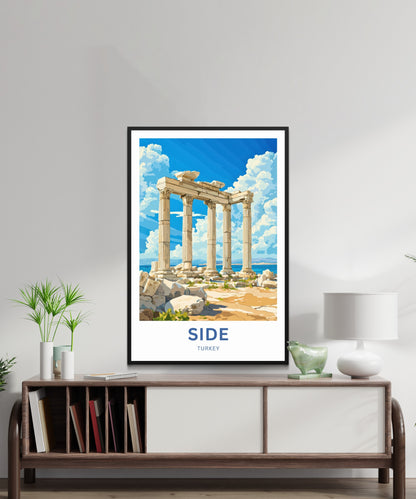 Side, Turkey Travel Poster - Apollo’s Temple