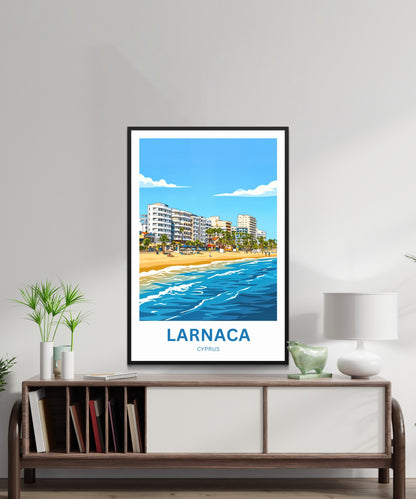 Larnaca Travel Poster - Cyprus Seaside