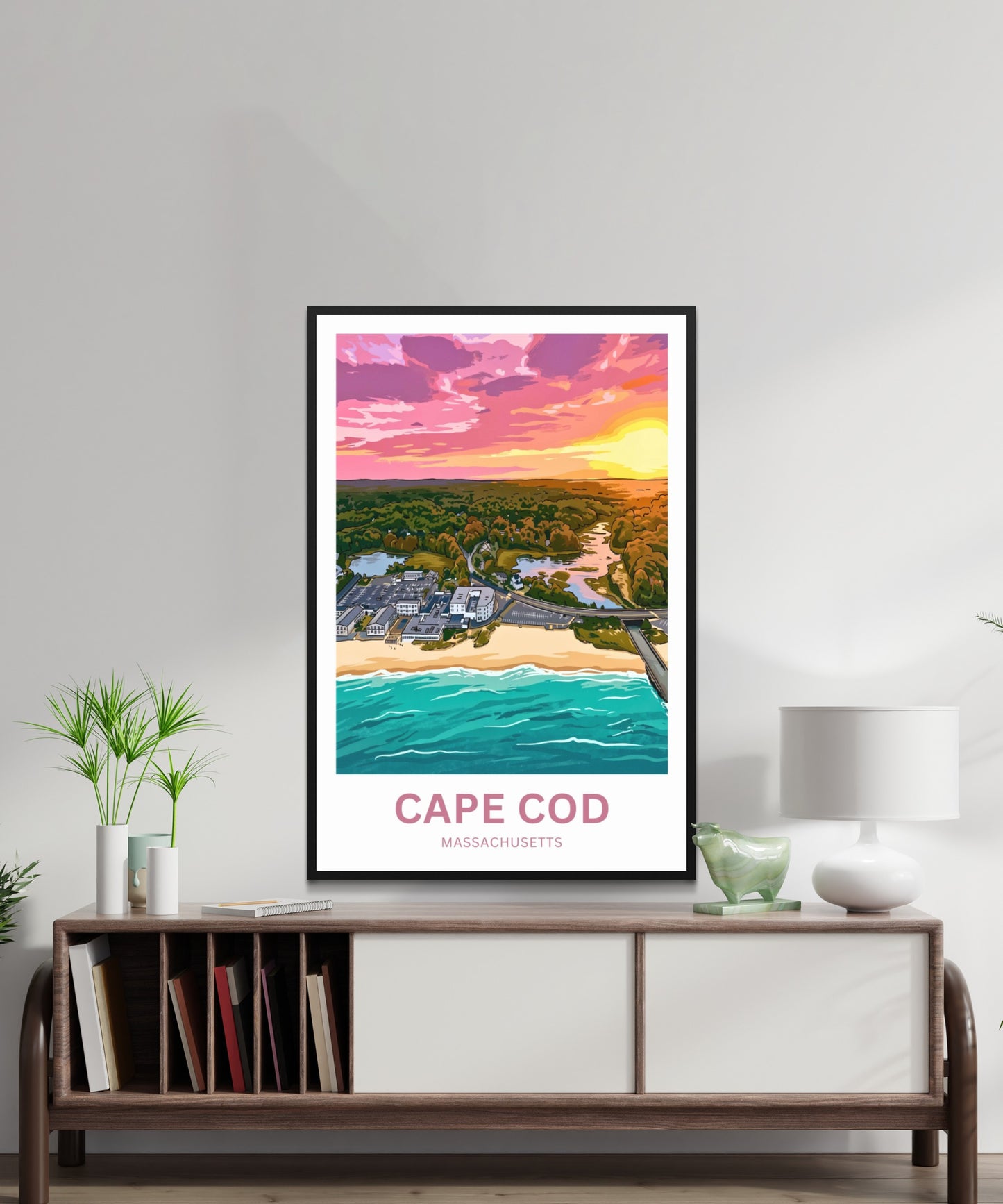 Cape Cod Travel Poster - Mesmerizing Sky and Sunset