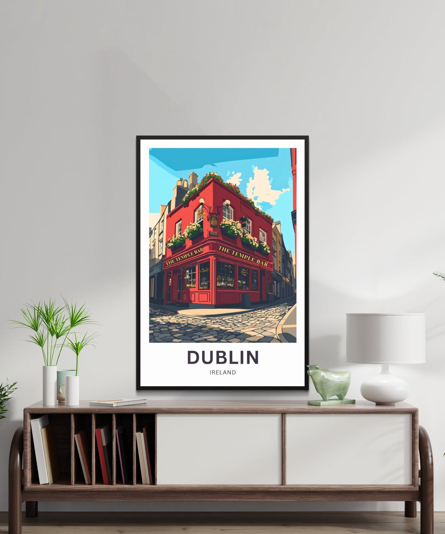 Dublin Travel Poster- The Iconic Temple Bar Ireland