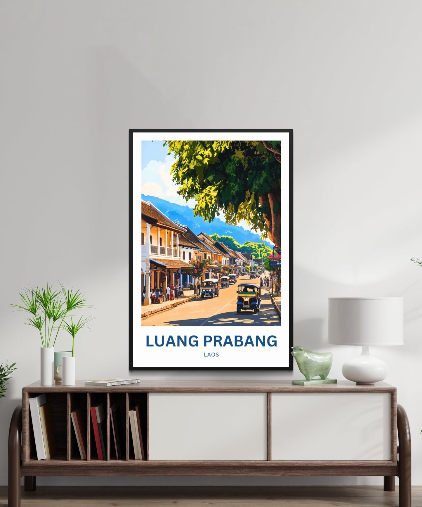 Luang Prabang Travel Poster - Busy Street of Laos