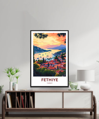 Fethiye Travel Poster - Captivating Harbor View in Turkey