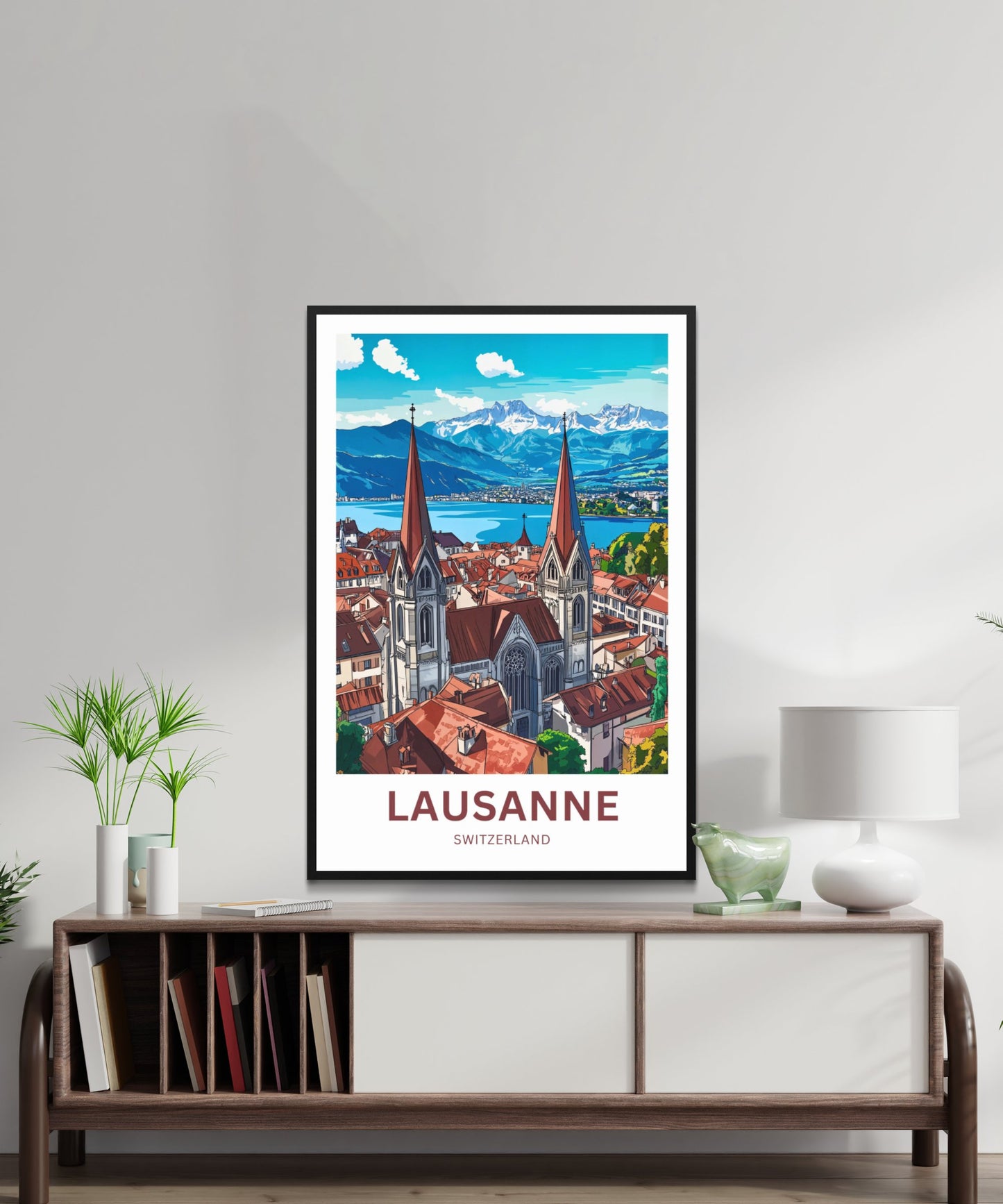 Lausanne Travel Poster- Swiss Elegance in Every View