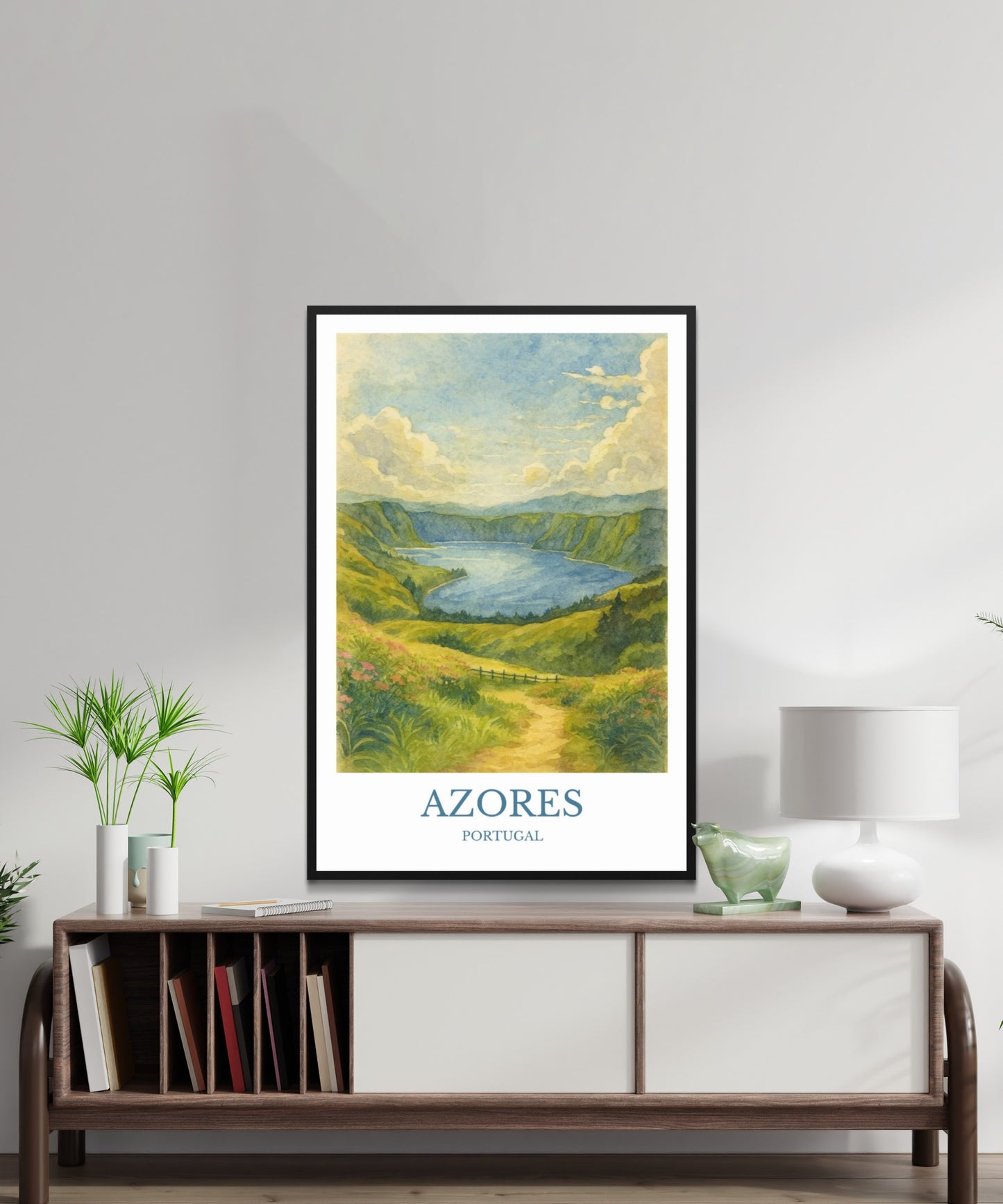 Azores, Watercolor design poster, Portugal Print, Azores Wall Art