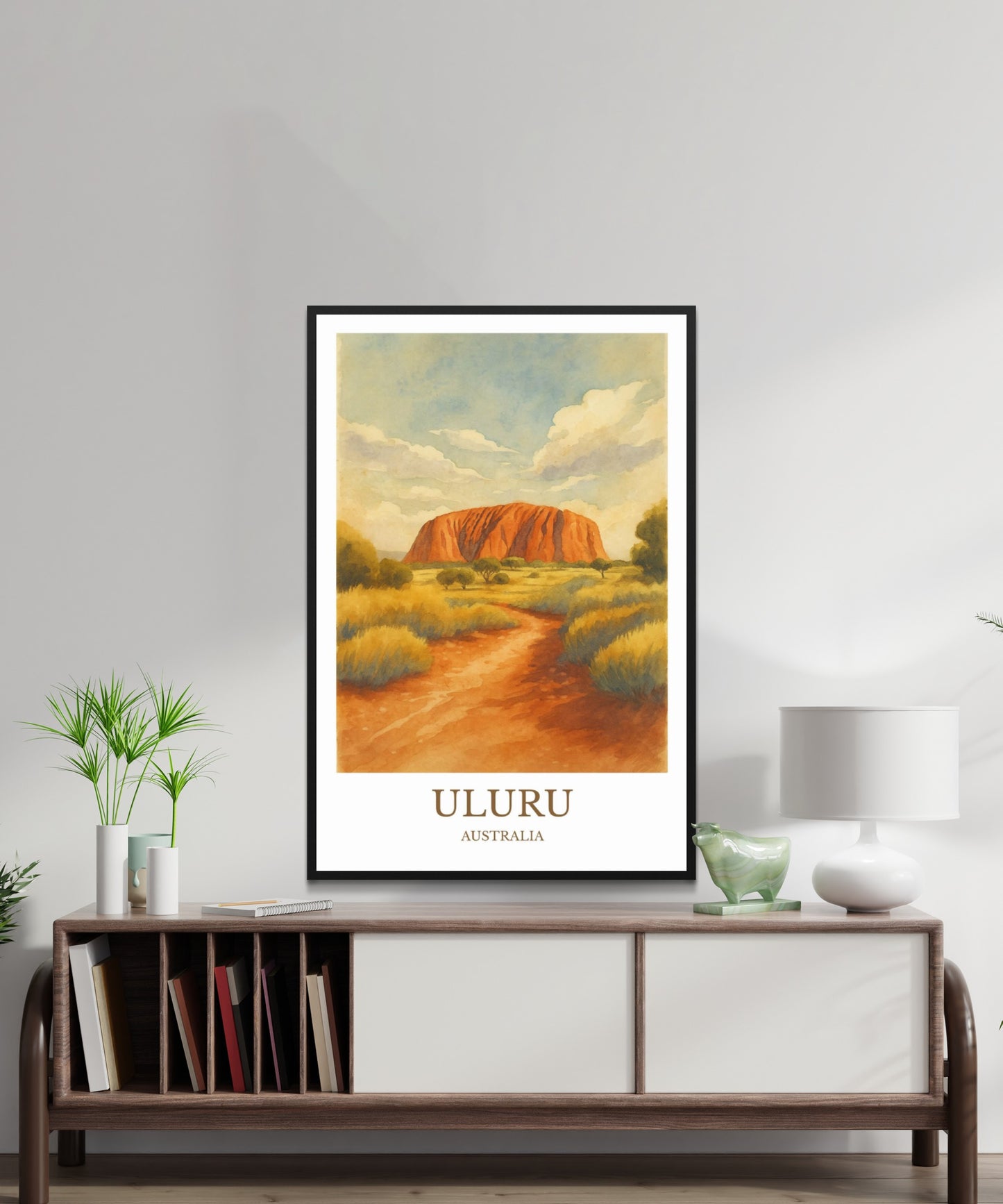 Uluru, Watercolor design poster, Australia Print, Uluru Wall Art