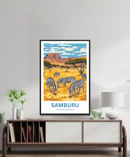 Samburu National Reserve Travel Poster - Kenya Hidden Treasure