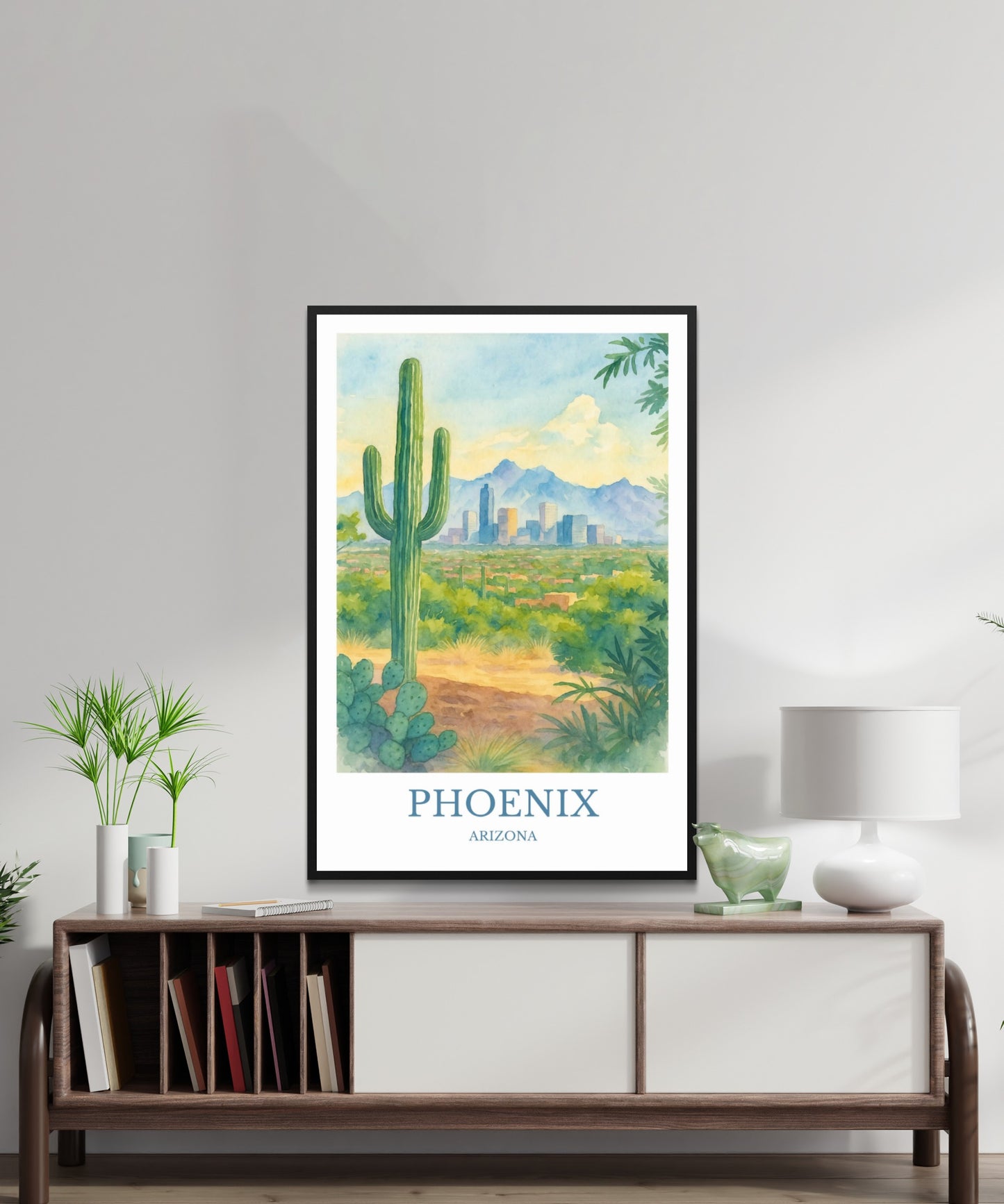 Phoenix, Watercolor design poster, Arizona Print, Phoenix Wall Art